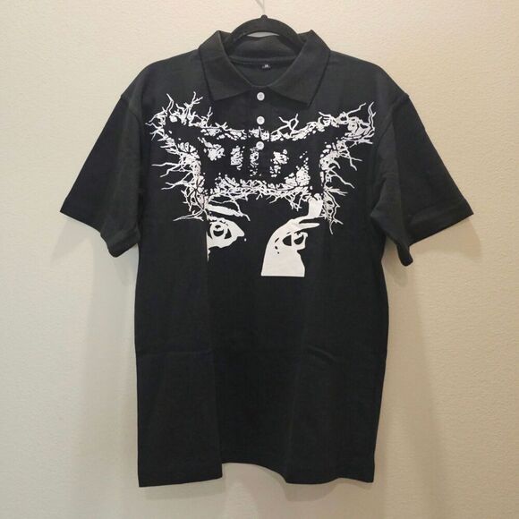 NWOT Riot Shortsleeve Black Polo Size Small - Picture 1 of 4